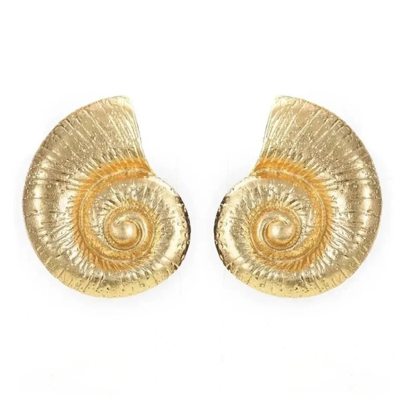 Zara Golden Seashell Earrings - Picture 7 of 17